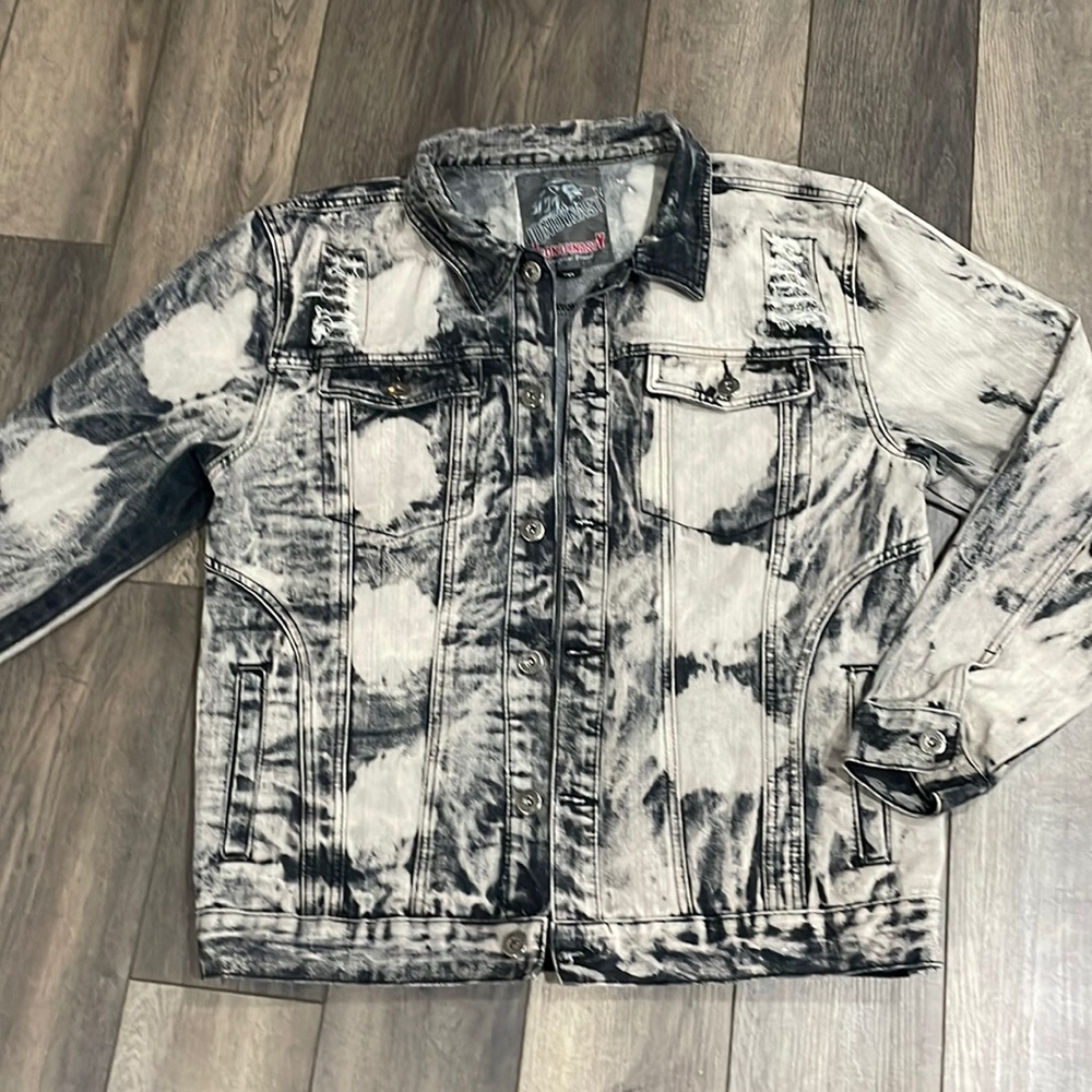 Lion Dynasty Acid Wash Denim Jacket